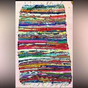 SOLD - Chindi Rug Boho Bohemian Rag Rug